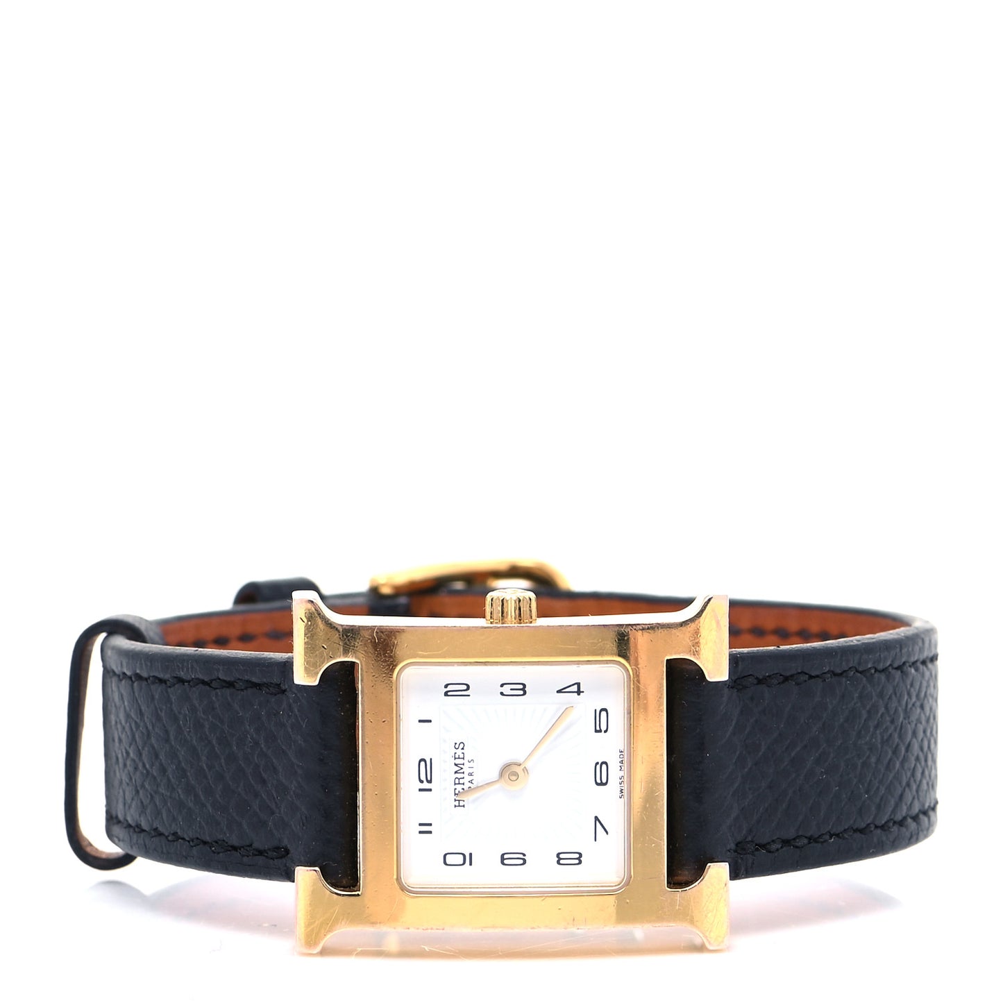 Stainless Steel Epsom 21mm Heure H Hour Quartz Watch Noir