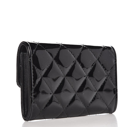 Chanel Patent Quilted Flap Card Holder Black 3 of 8