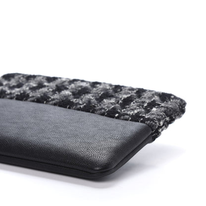 Chanel Caviar Tweed Quilted Medium Cosmetic Pouch Black 7 of 10