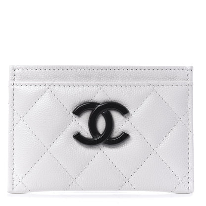 Chanel Caviar Quilted My Everything Card Holder White Black 1 of 9