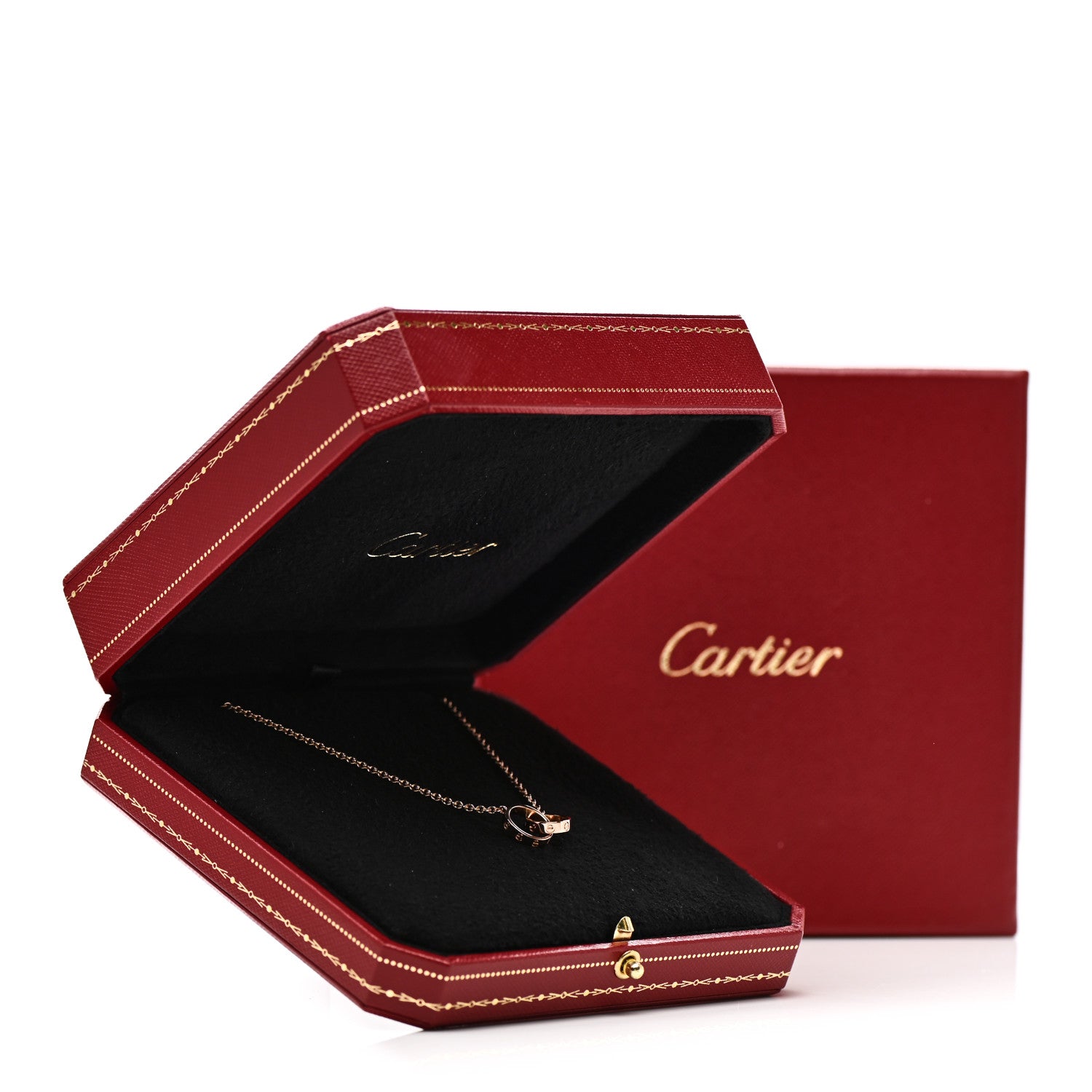 Cartier 18K Pink Gold Interlocking LOVE Necklace 6 of 6