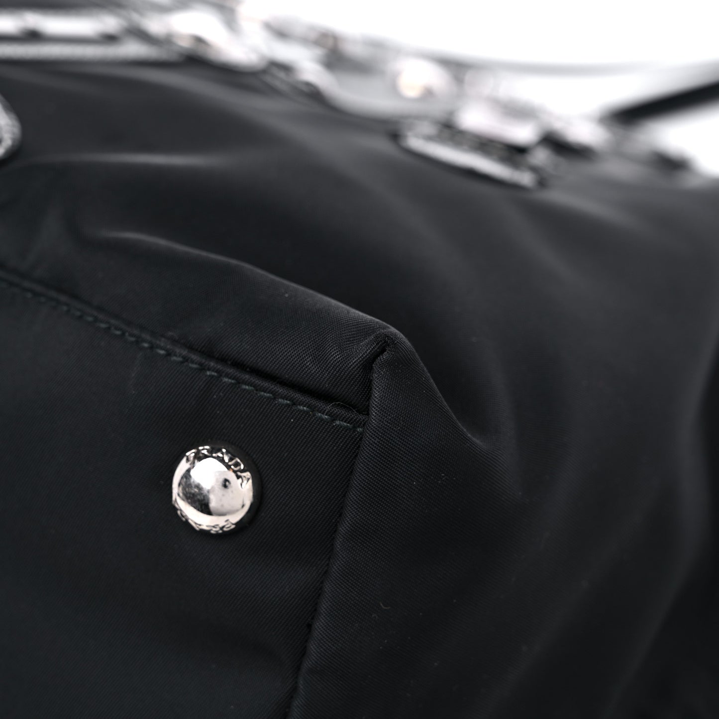 Nylon Tessuto Saffiano Robot Tote Bag Black