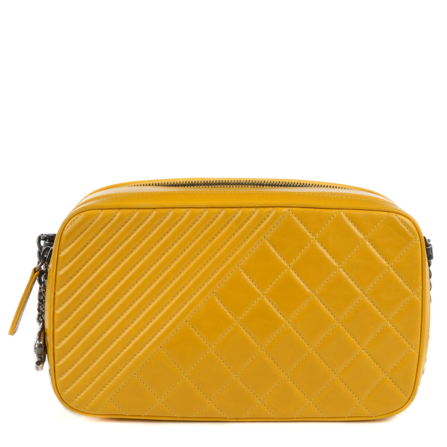 Chanel Glazed Calfskin Quilted Large Coco Boy Camera Bag Yellow 1 of 13