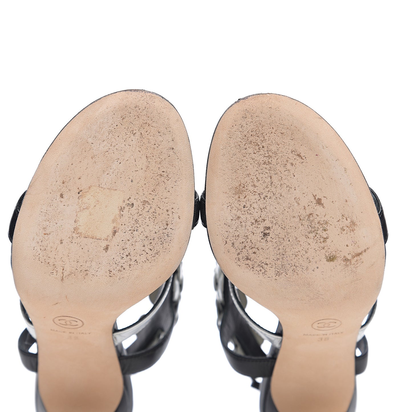 Lambskin Patent Camellia Ankle Strap Sandals 38 Black