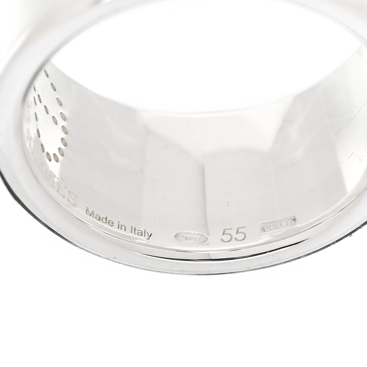 Hermes Sterling Silver GM Eclipse Ruban Ring 55 7.25 5 of 6