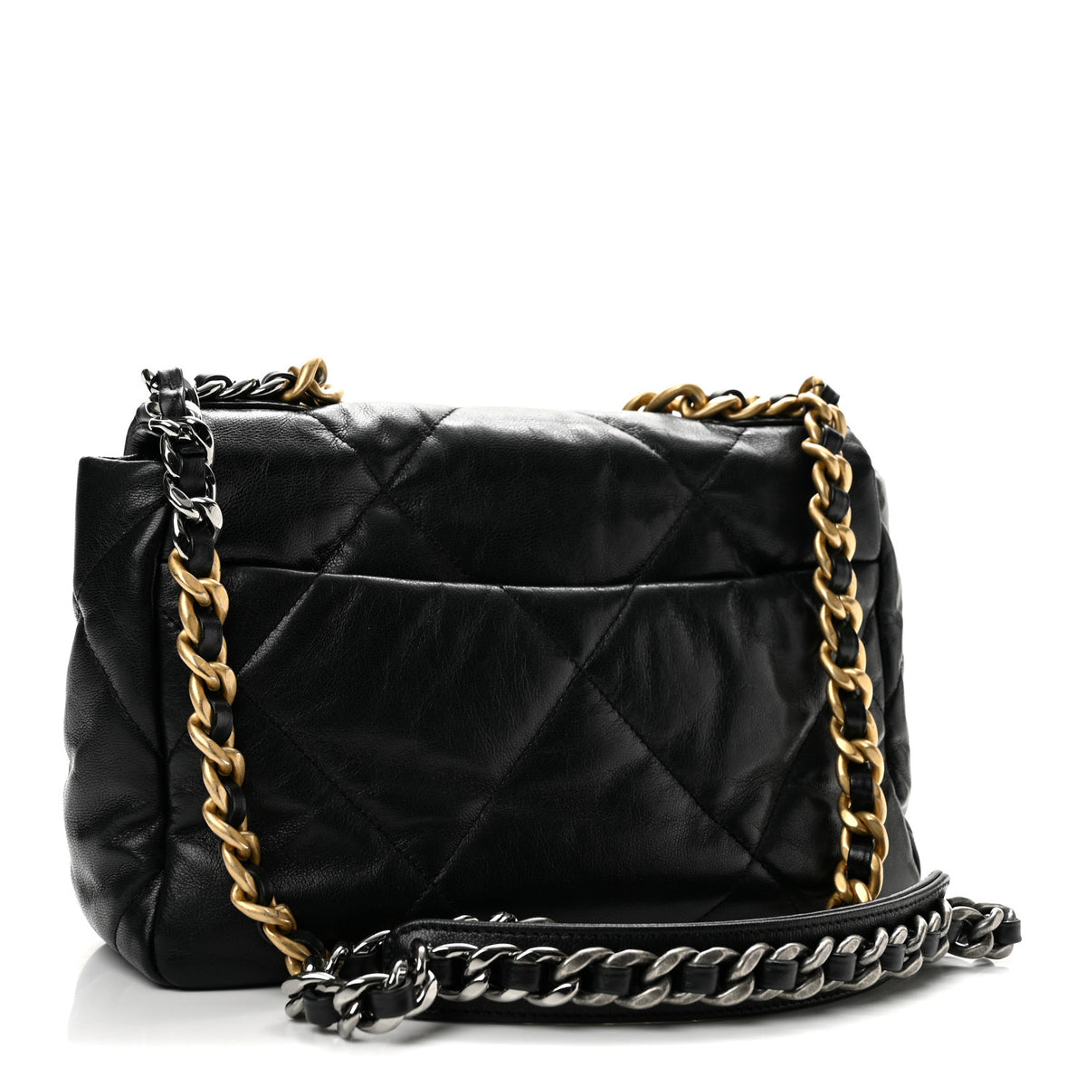 Goatskin Quilted Medium Chanel 19 Flap Black