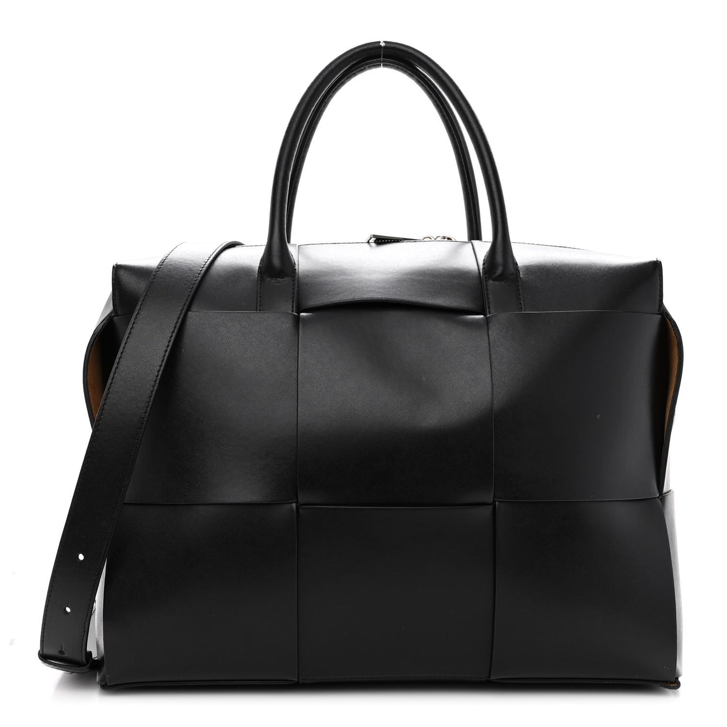 Calfskin Maxi Intrecciato Arco Briefcase Black