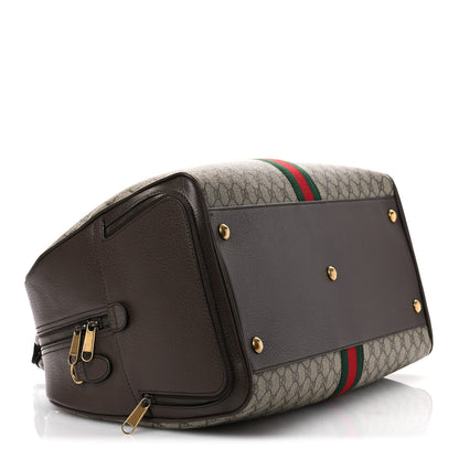 Gucci GG Supreme Monogram Textured Dollar Calfskin Web Large Savoy Bowling Bag Beige Ebony New Acero 3 of 9