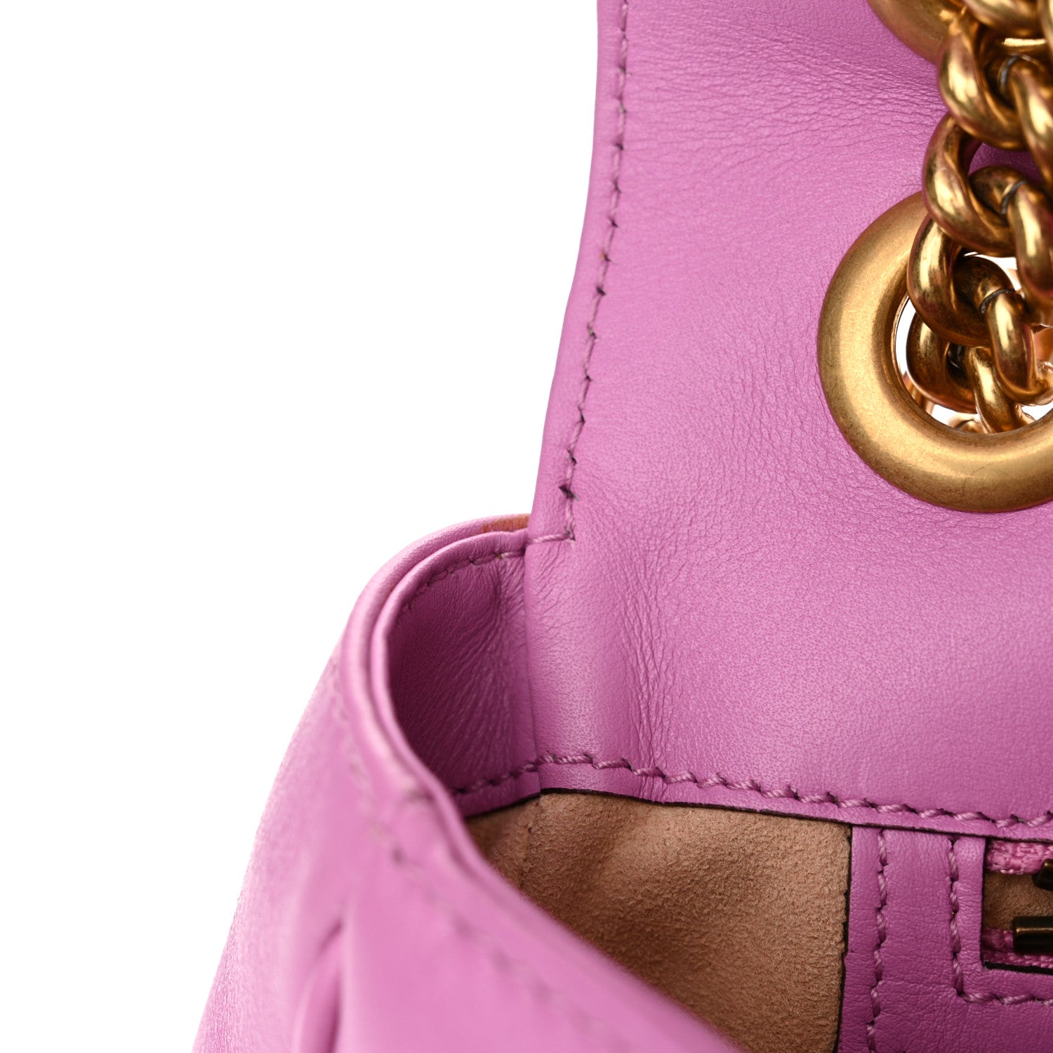 Gucci Calfskin Matelasse Medium GG Marmont Shoulder Bag Candy Mousse 12 of 13