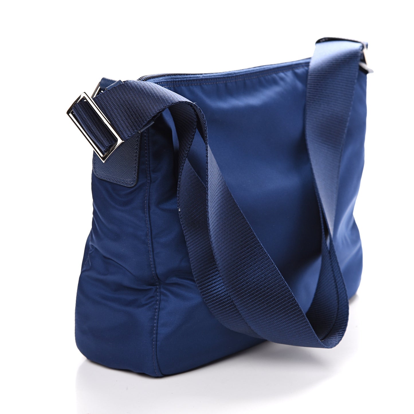 Nylon Vela Saffiano Flat Messenger Bag Royal