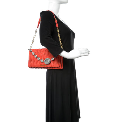Saint Laurent MIU MIU Nappa Matelasse Crystal Flap Clutch Lacca 2 of 15