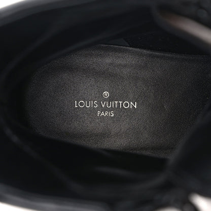 Louis Vuitton Suede Calfskin Monogram Laureate Platform Desert Boots 38 Black 7 of 10