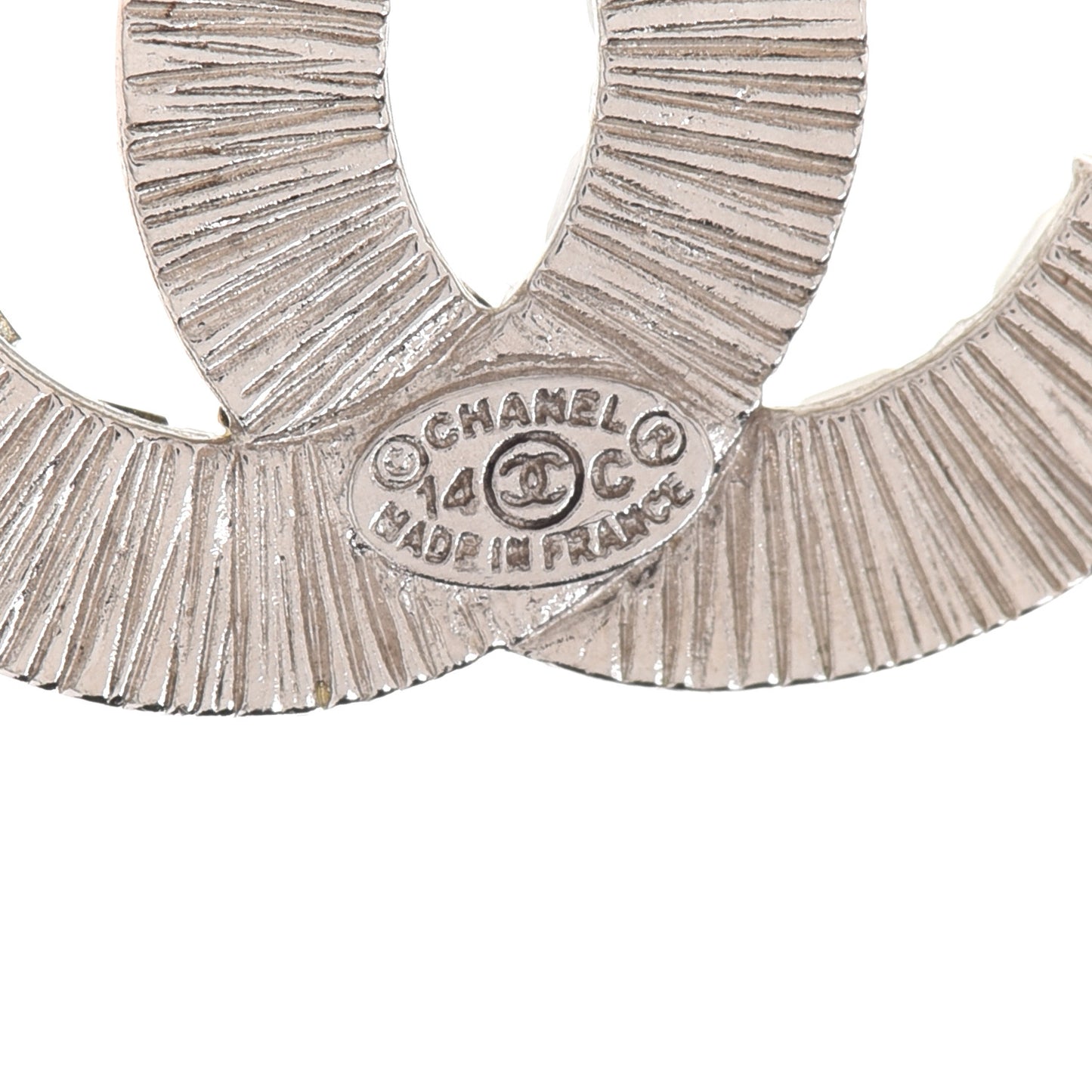 Baguette Crystal CC Dangle Earrings Silver