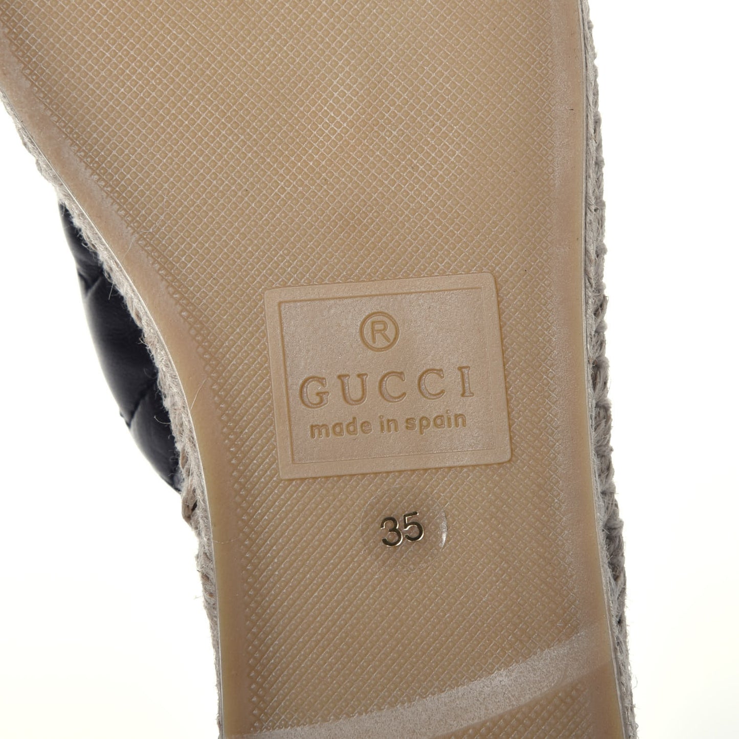 Nappa Matelasse GG Marmont Espadrille Slippers 35 Black