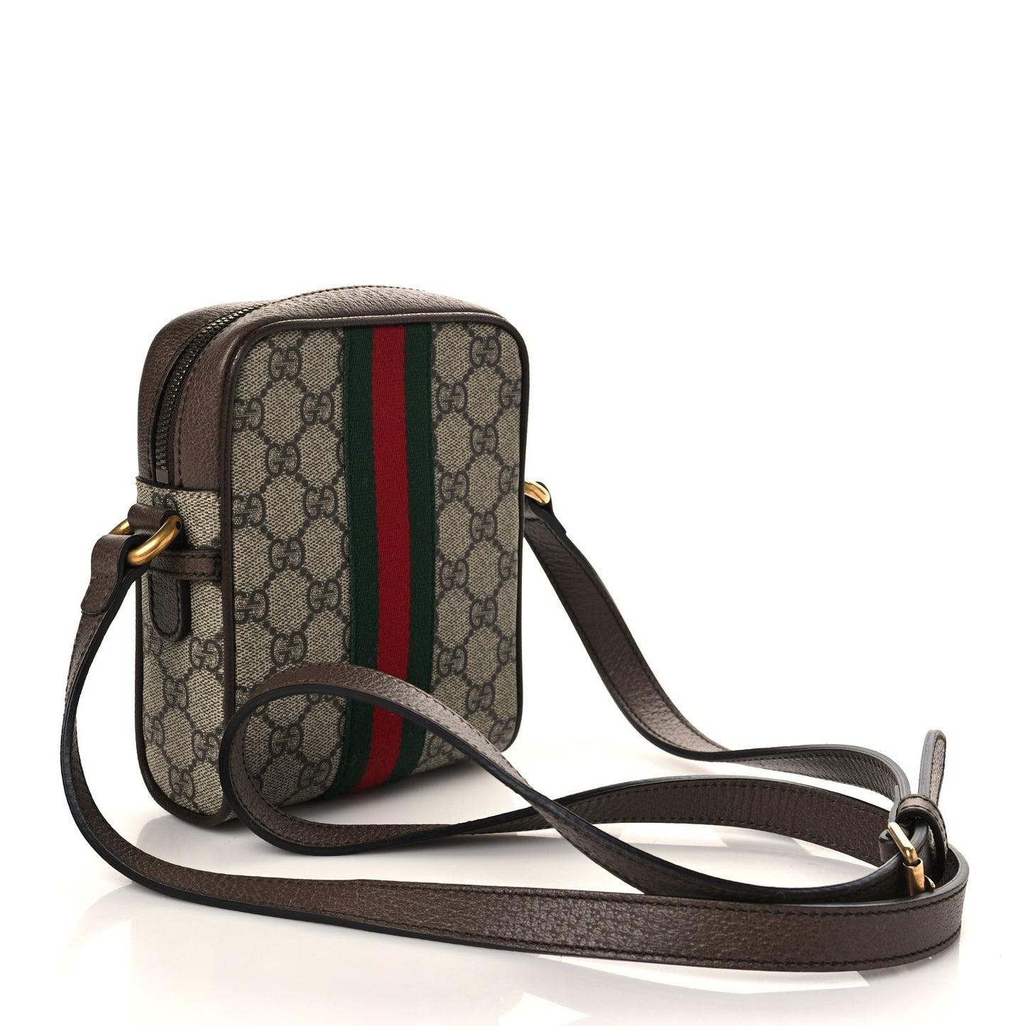 GG Supreme Monogram Web Mini Ophidia Messenger Brown