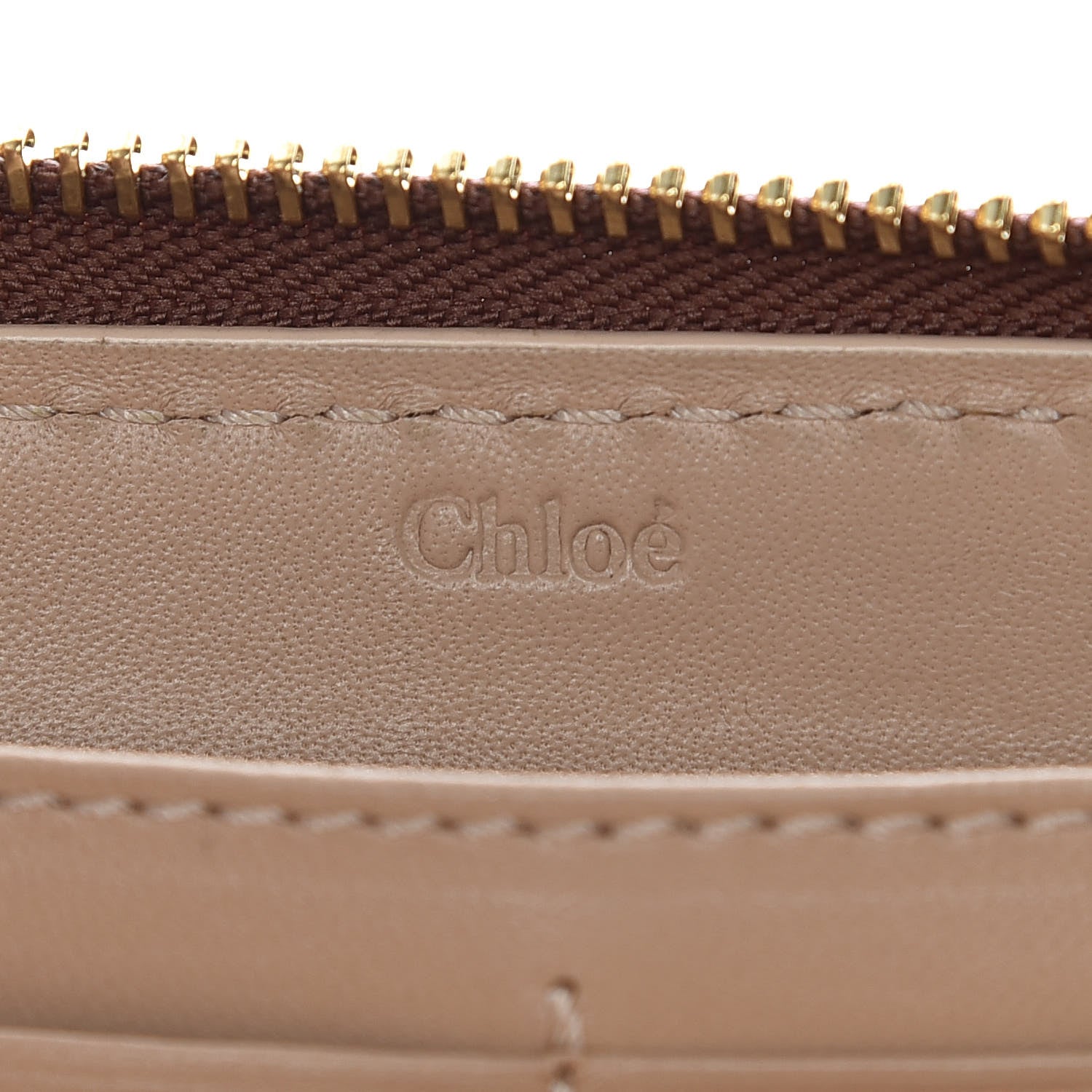 Chloe Grained Calfskin Marcie Long Zip Around Wallet Tan 8 of 9
