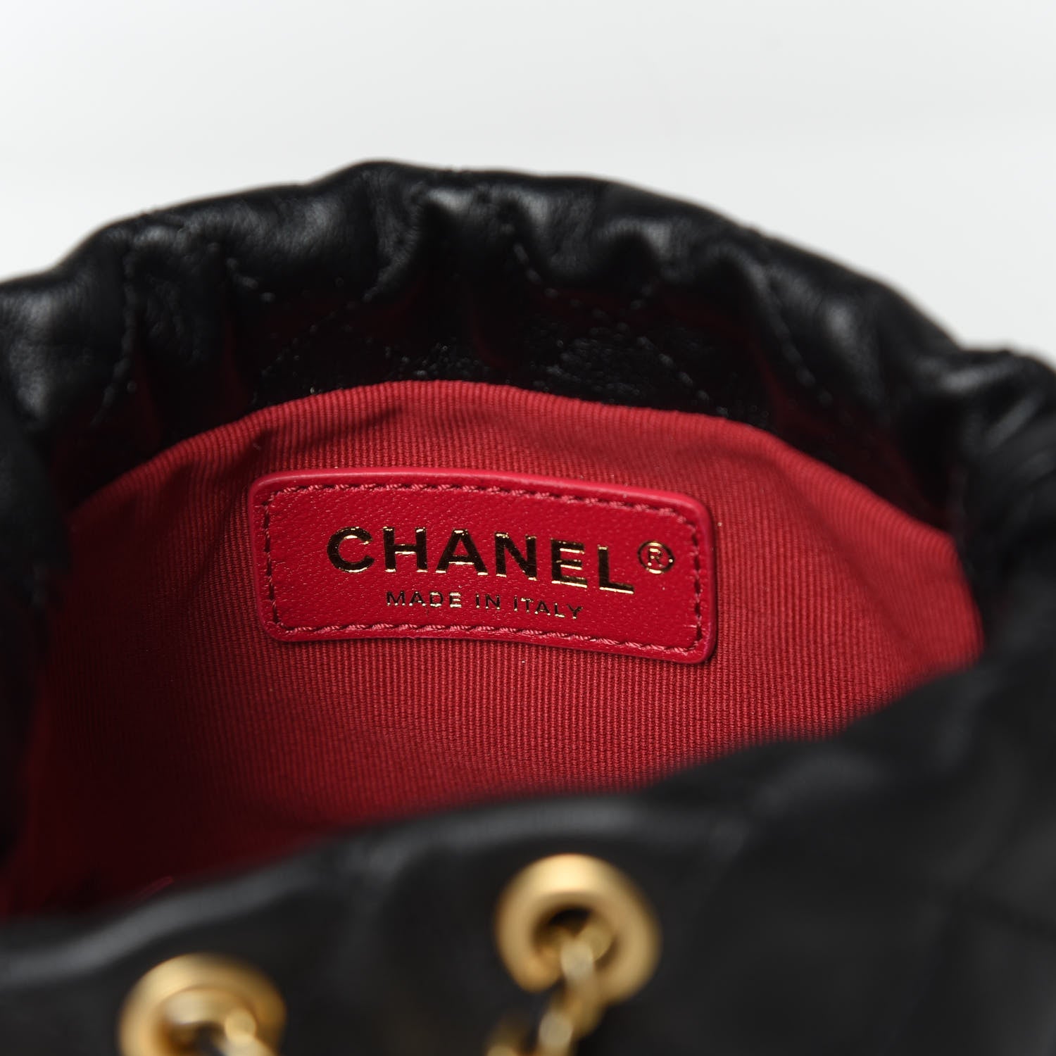 Chanel Calfskin Quilted Pearl Mini About Pearls Drawstring Bucket Bag Black 6 of 11