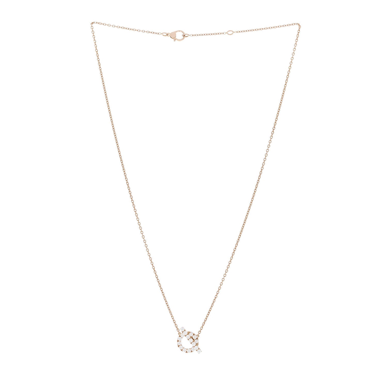 18K Rose Gold Diamond Finesse Pendant Necklace