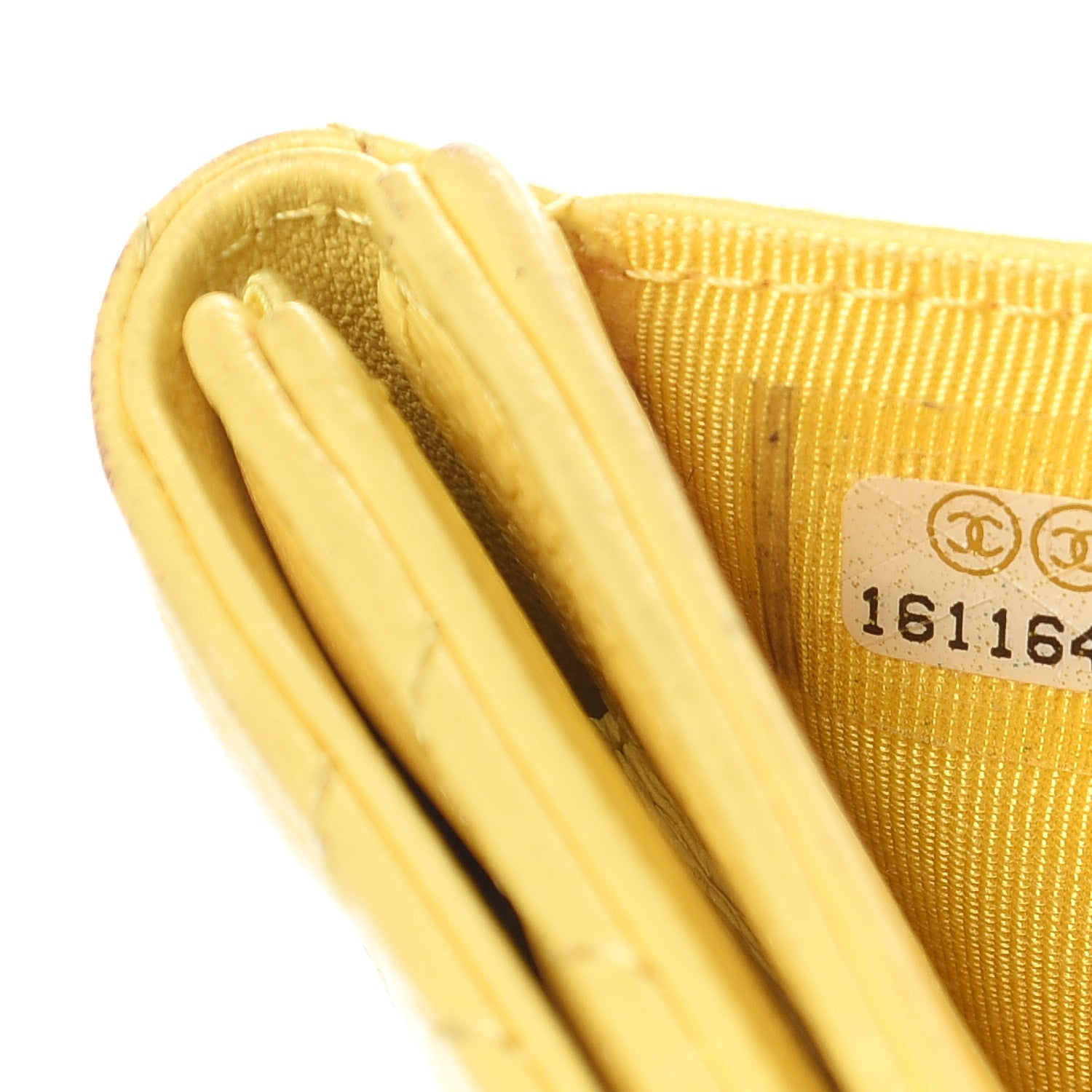 Chanel Lambskin Quilted Compact French Flap Wallet Yellow 10 of 15