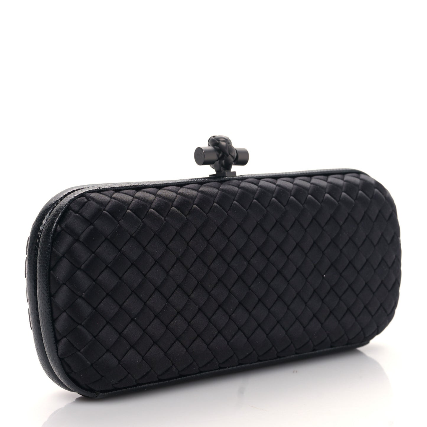 Satin Ayers Intreccio Impero Stretch Knot Clutch Black