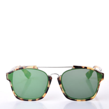 Christian Dior Abstract Square Mirrored Sunglasses Spotted Havana Green 2 of 8