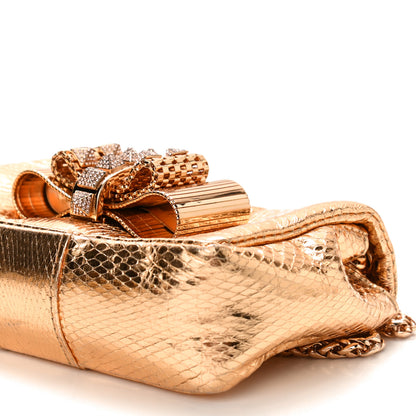 Christian Louboutin Metallic Waternsnake Crystal Mini Sweety Charity Crossbody Bag Gold 8 of 8