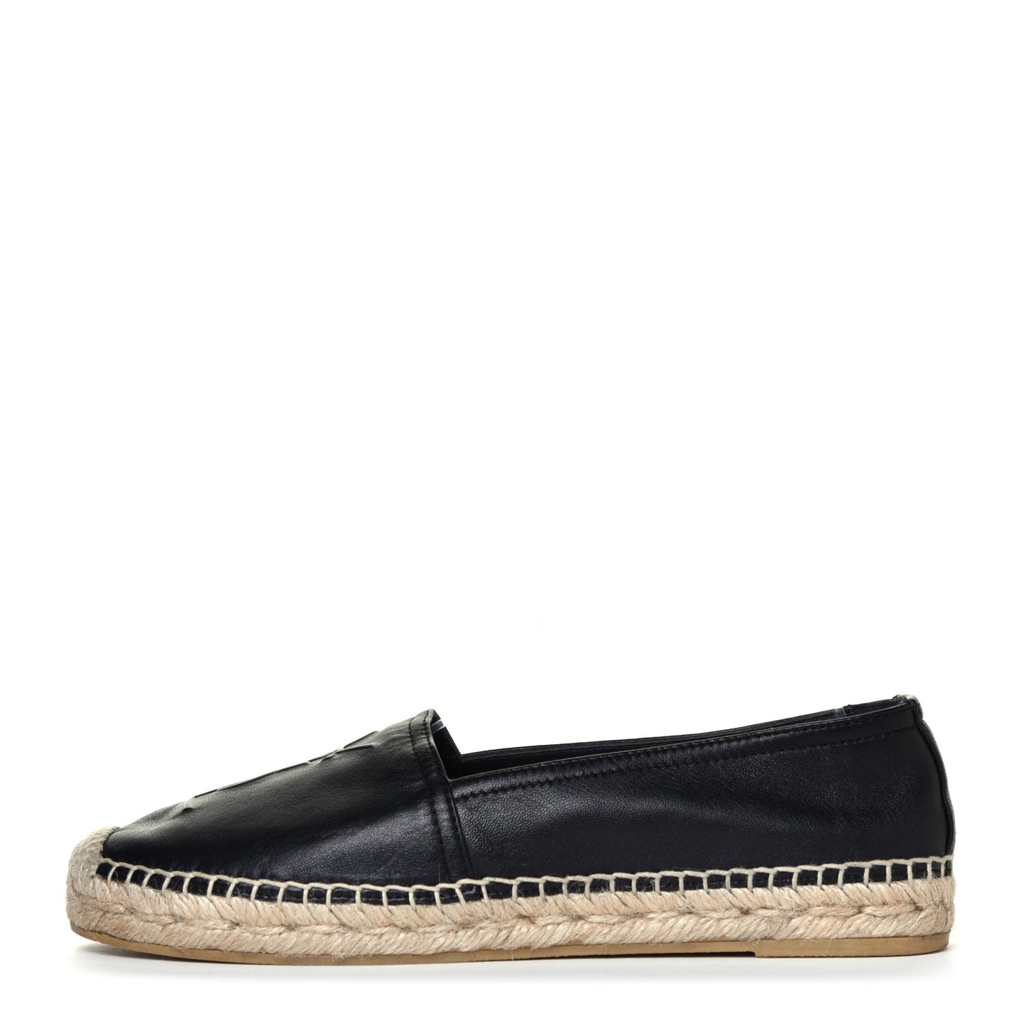 Lambskin Monogram Espadrilles 37 Black