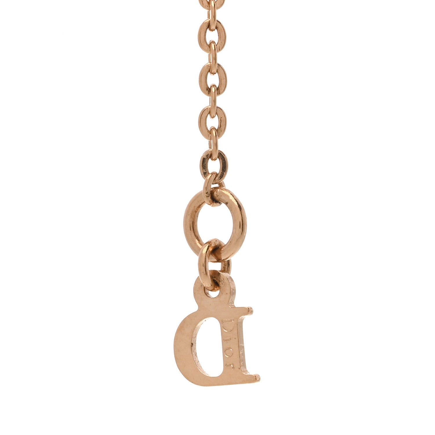 Christian Dior Beaded Logo Charm Bracelet Gold Pink 4 of 4