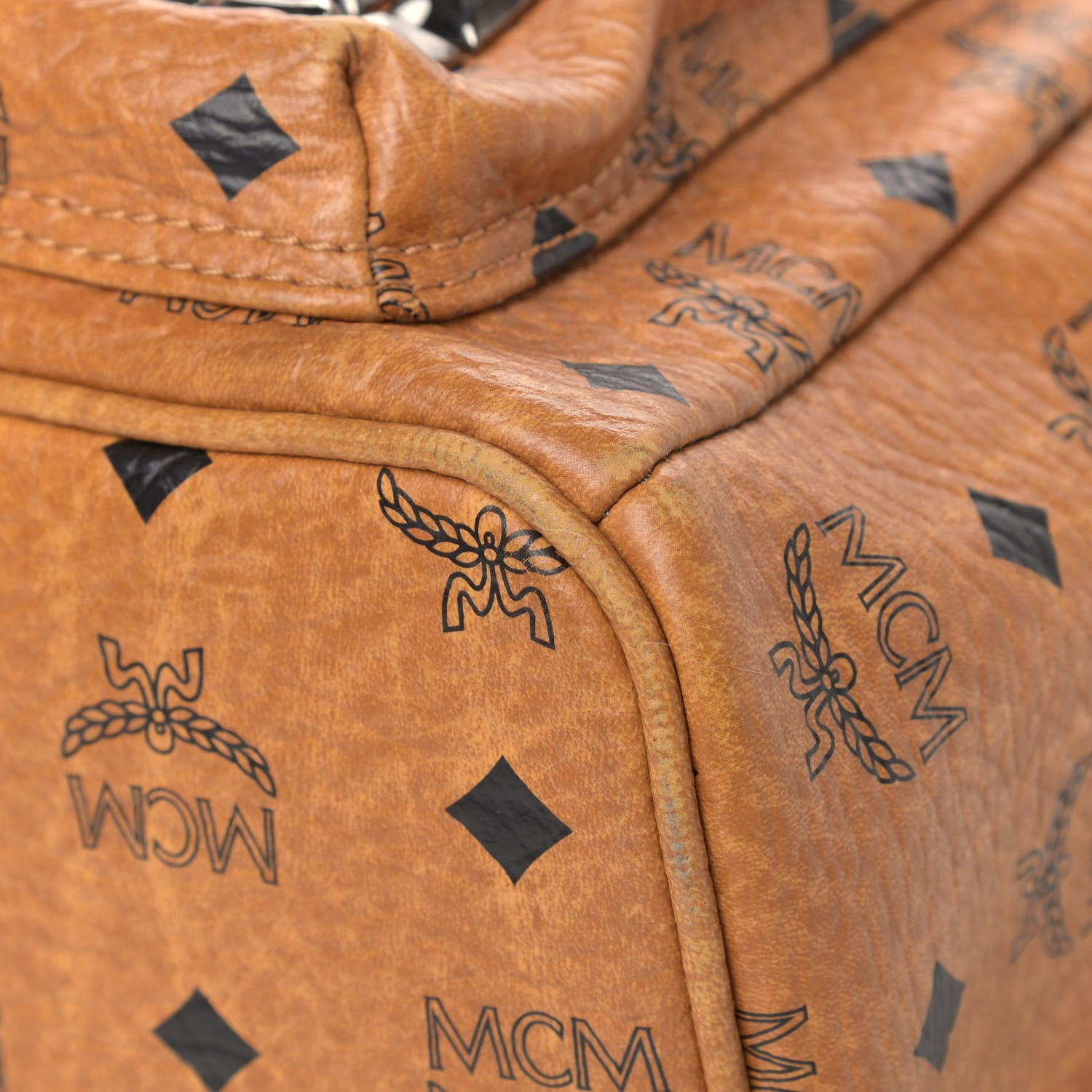 MCM Visetos Studded Small Stark M Backpack Cognac 7 of 8