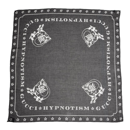 Gucci Cotton Dragon Print Square Scarf Black 1 of 6