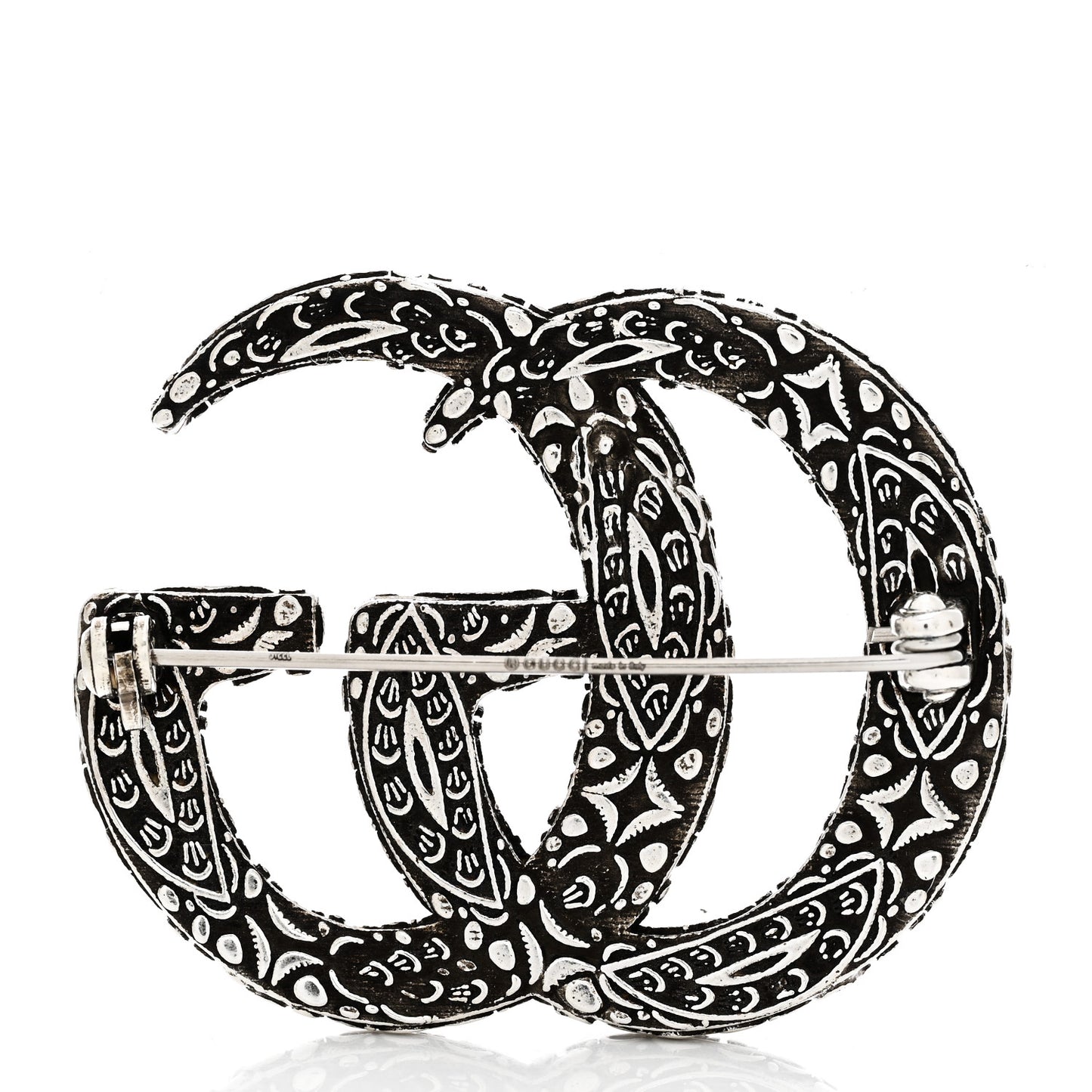 Sterling Silver Enamel GG Brooch Turquoise