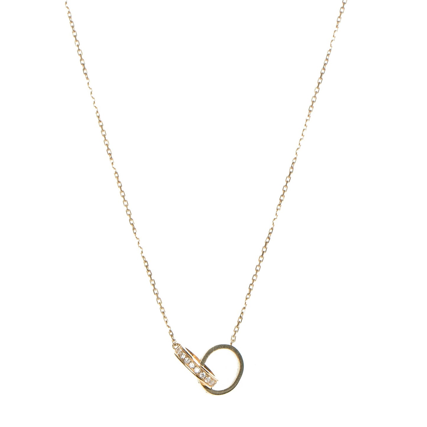18K Yellow Gold Diamond Interlocking LOVE Necklace
