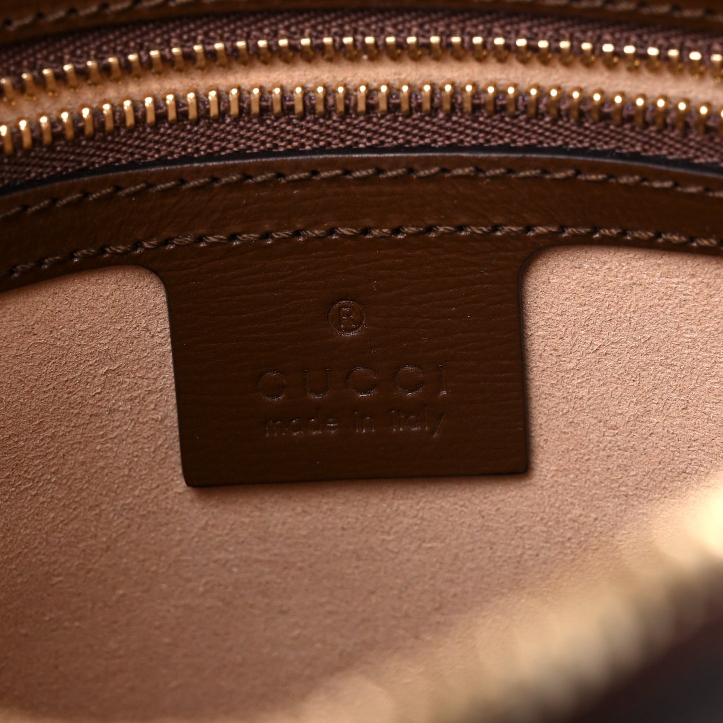 GG Supreme Monogram Small Horsebit 1955 Shoulder Bag Beige Brown Sugar