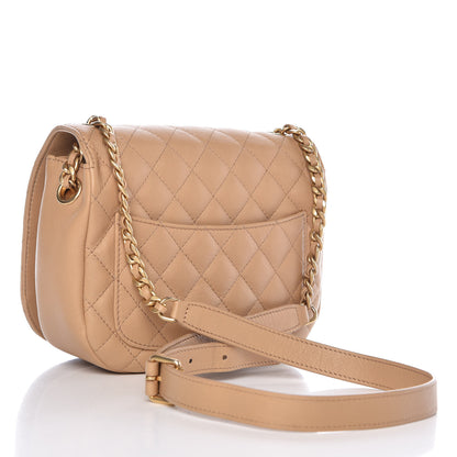 Chanel Calfskin Quilted Messenger Flap Beige 3 of 9