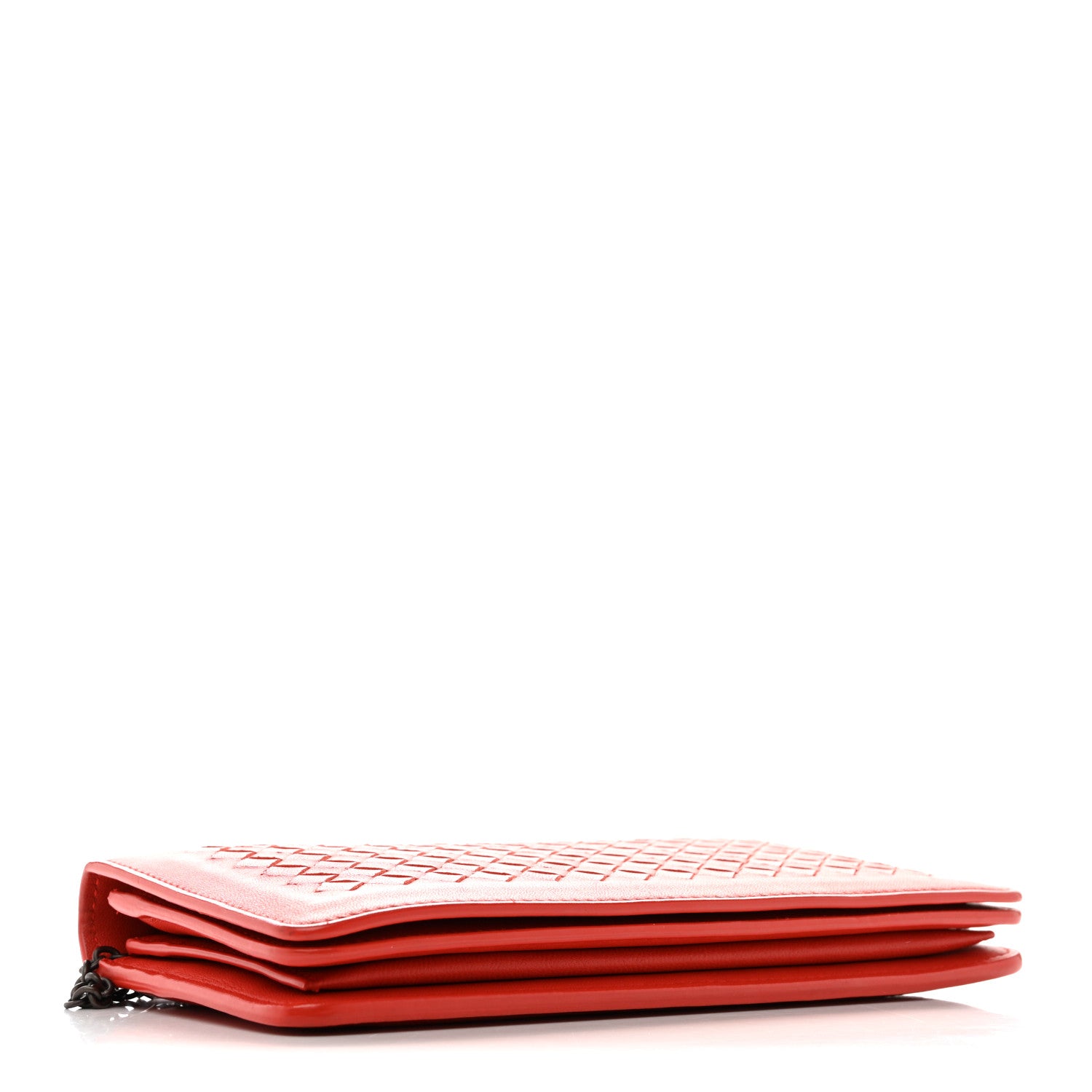 Bottega Veneta Nappa Intrecciato Continental Wallet on Chain Red 4 of 11
