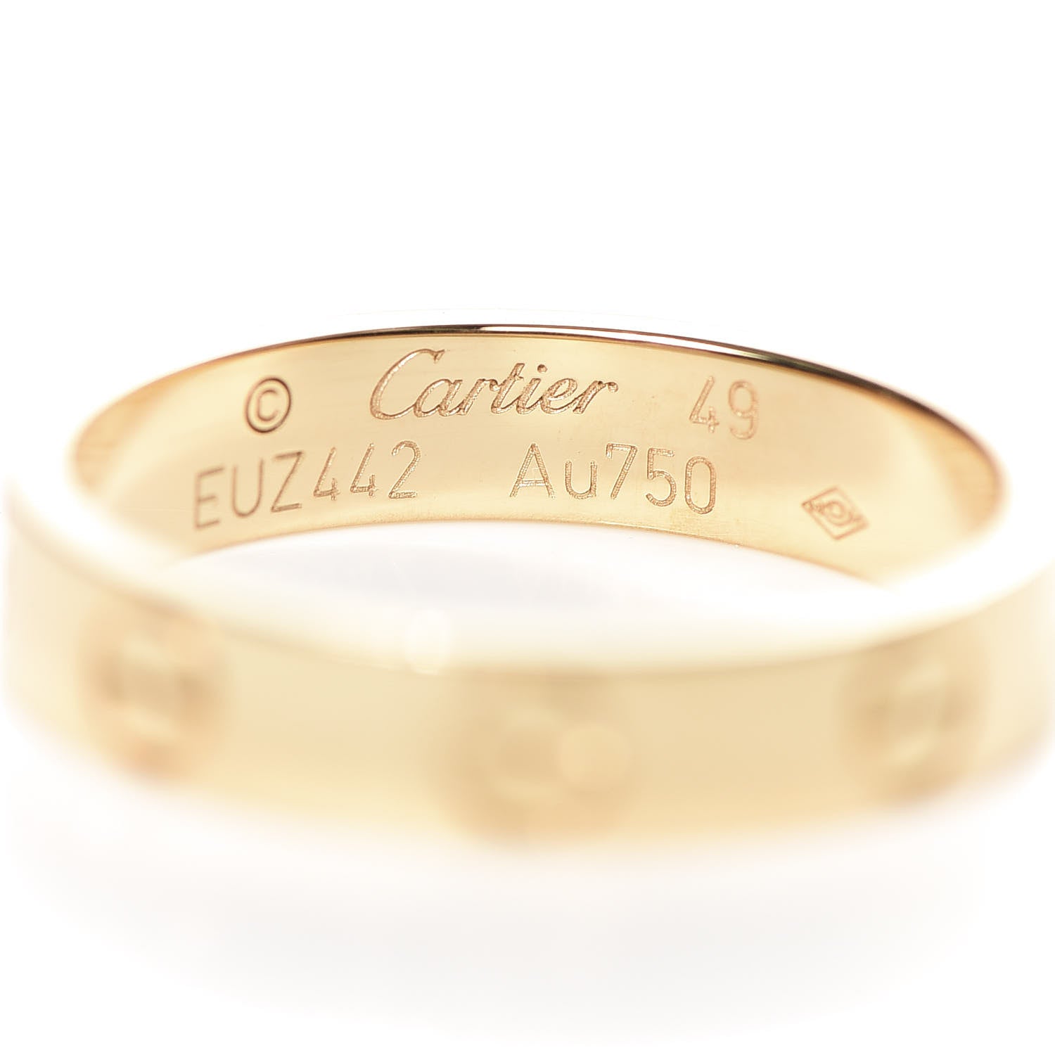 Cartier 18K Yellow Gold 3.5mm LOVE Wedding Band Ring 49 4.75 4 of 5