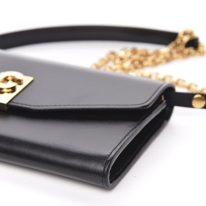 Celine Shiny Smooth Calfskin C Wallet On Chain Bag Black 8 of 9