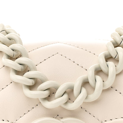 Gucci Calfskin Matelasse Monochrome GG Marmont Chain Mini Belt Bag Mystic White 8 of 11