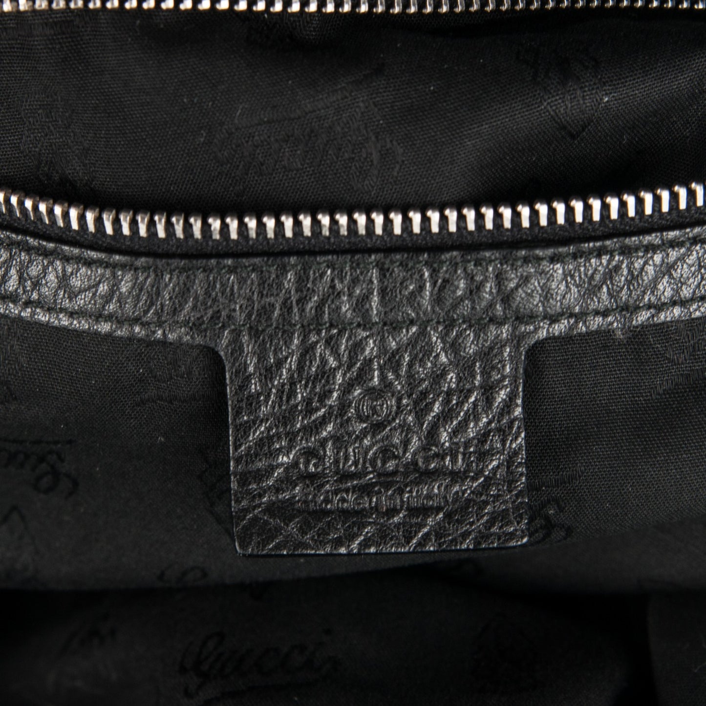 Leather Bamboo Bar Large Shoulder Bag Black