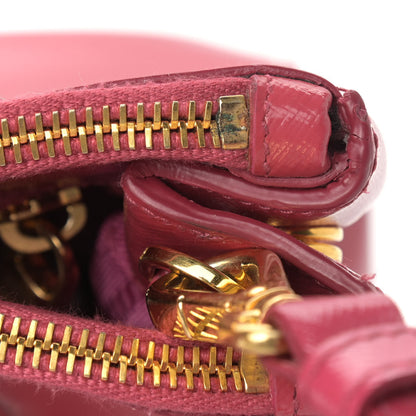 Prada Saffiano Vernice Mini Galleria Double Zip Tote Peonia 10 of 10