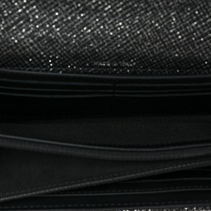 Chanel Metallic Calfskin Quilted Large Gusset Flap Wallet Dark Grey 5 of 7