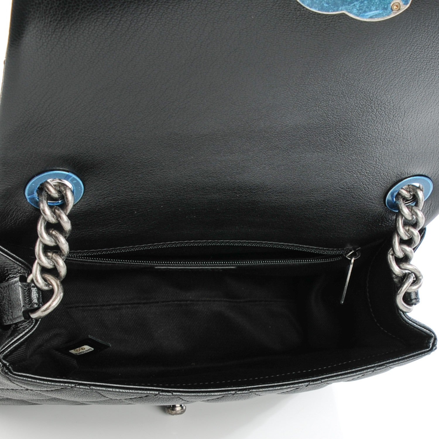 Chanel Metallic Goatskin Quilted Medium City Rock Flap Black 5 of 8
