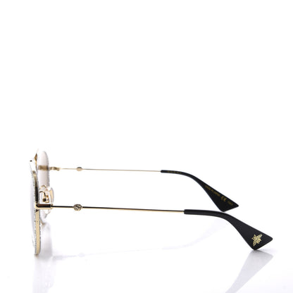 Gucci Glitter Aviator Sunglasses GG0062S Gold Brown 3 of 8