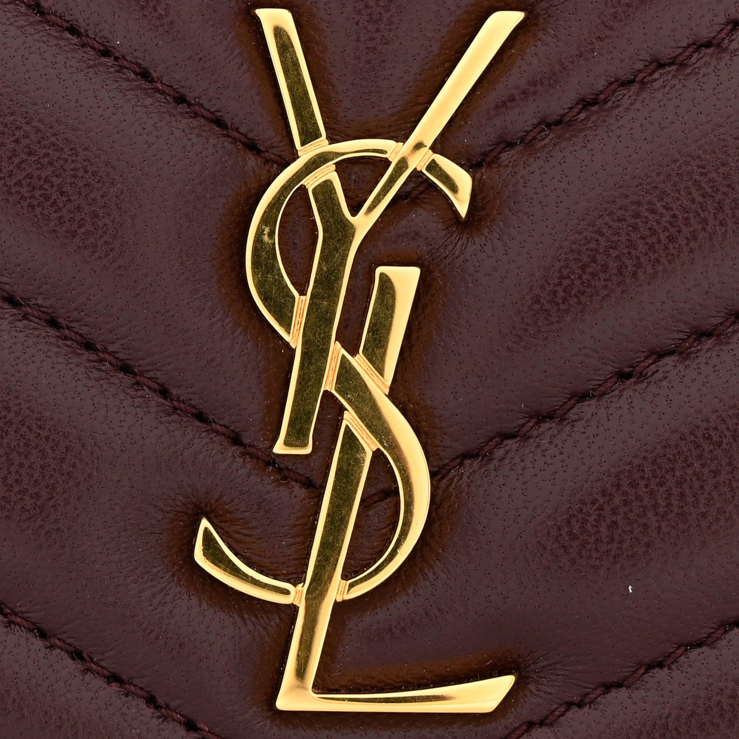Lambskin Matelasse Chevron Monogram Cassandre Compact Zip Around Card Wallet Hot Wine