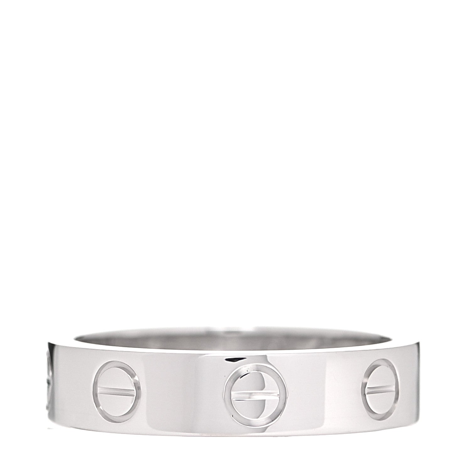 Cartier 18K White Gold Diamond 4mm LOVE Wedding Band Ring 47 4 5 of 8