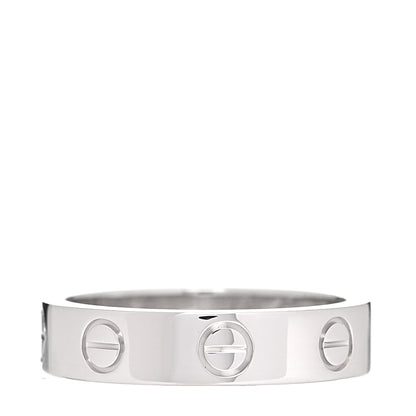 Cartier 18K White Gold Diamond 4mm LOVE Wedding Band Ring 47 4 5 of 8