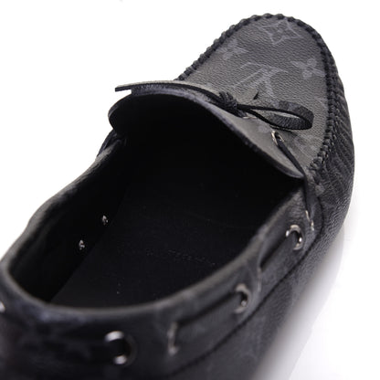 Louis Vuitton Monogram Eclipse Mens Arizona Car Shoe Moccasin Loafers 9 9 of 10