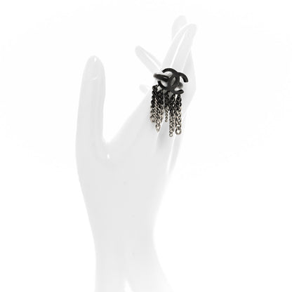 Chanel Ruthenium Chain CC Ring 50 5.25 Black 2 of 4