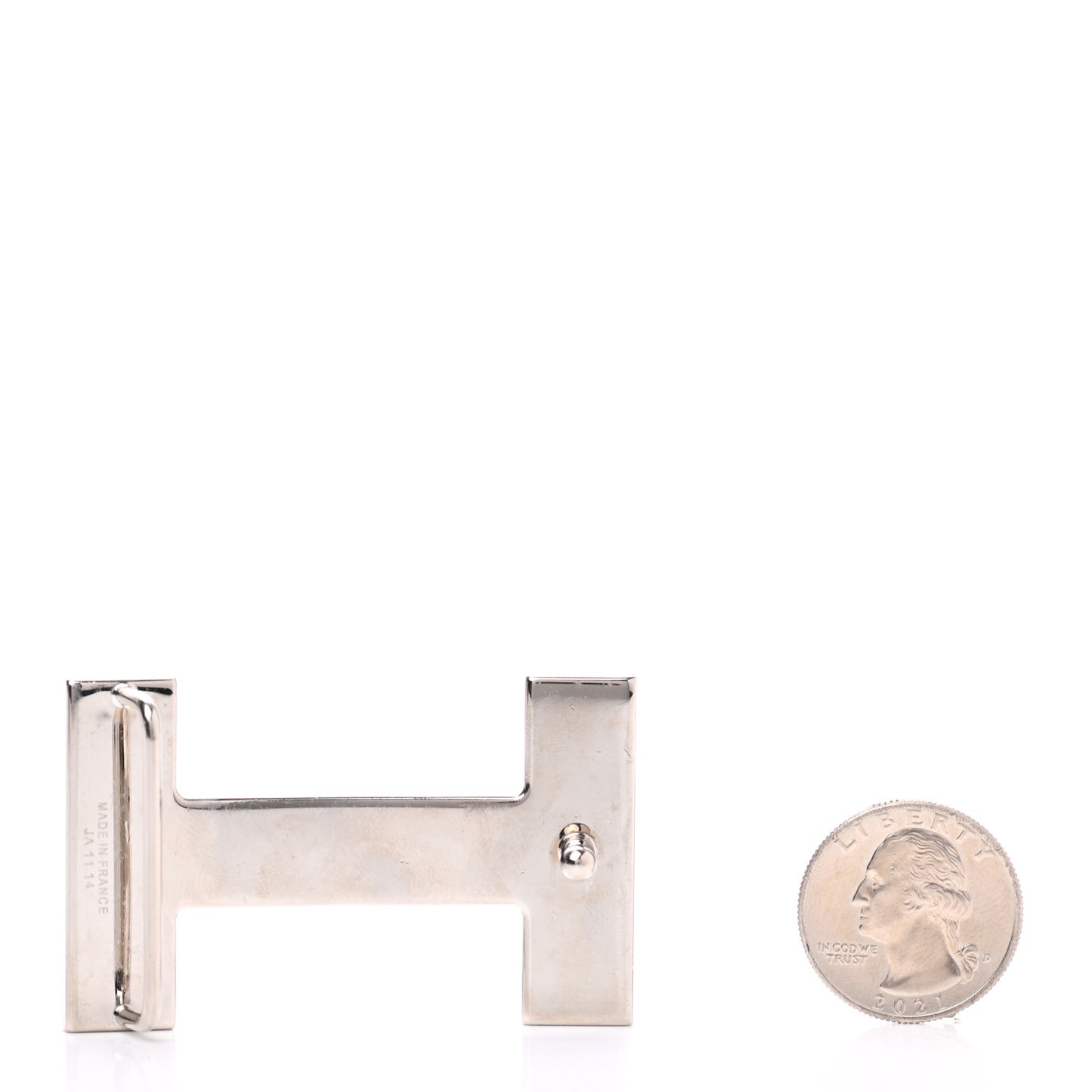 Brushed Palladium 32mm Quizz H Belt Buckle