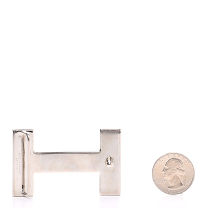 Hermes Brushed Palladium 32mm Quizz H Belt Buckle 2 of 4